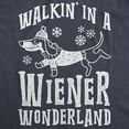 thumbnail image 2 of Womens Walkin In A Wiener Wonderland T Shirt Funny Christmas Song Dog Tee Womens Graphic Tees, 2 of 9