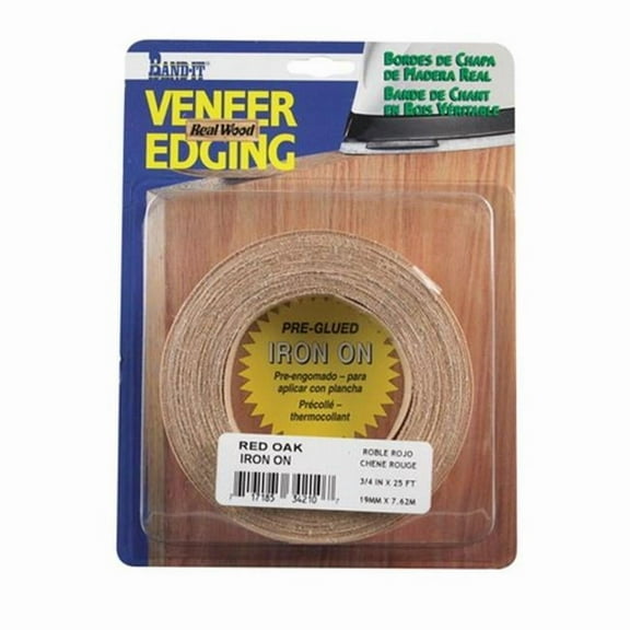 Band-It 34210 0.75 in. x 25 ft. Red Oak Wood Veneer Edge Banding