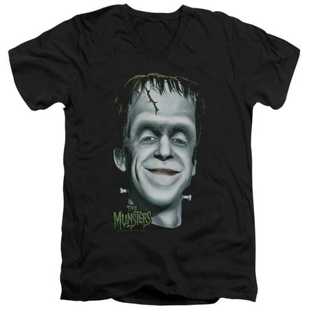 The Munsters Monster Sitcom TV Series Herman's Head Adult V-Neck T-Shirt Tee