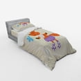 thumbnail image 3 of Ambesonne Retro Bedding Set 4 Pcs, Fox with Clothing Flowers, Queen, Multicolor, 3 of 3