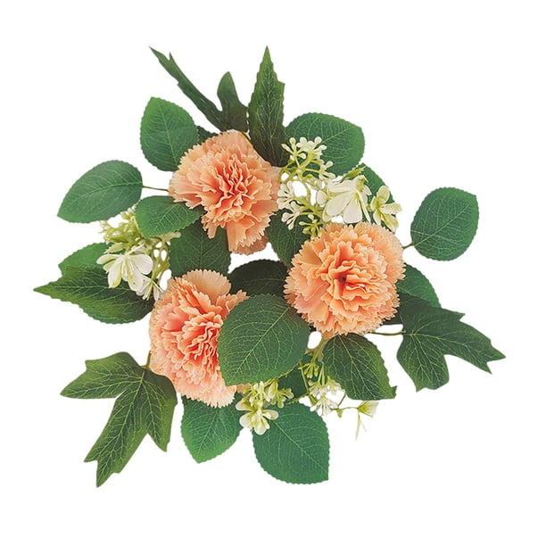 Anillos para velas, coronas pequeñas, coronas artificiales, anillos para velas de flores de seda, miniguirnalda de velas, mesa para comedor, Festival champán oscuro mayimx Corona de anillo de vela