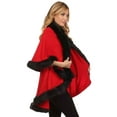 thumbnail image 2 of YELETE Women's Poncho, Fashion, Red, One Size, 2 of 4