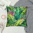 thumbnail image 2 of Creowell  Get Orange Leaves Outdoor Throw Pillow Cover Green Tropical Palm Leaves Banana Leaves Brightness Leaves Decorative Pillows Farmhouse Cushion Cases Home Decor for Couch, 2 of 5