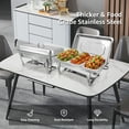 thumbnail image 7 of Chafing Dish Buffet Set 2 Pack, PRIJESSE 9QT Stainless Steel Chafing Dishes 3* 1/3 size food pans for Buffet, Chafers and Buffet Warmers Sets for Parties, Events, Wedding, Camping, Dinner, 7 of 7