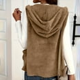 thumbnail image 4 of Diufon Fleece Vest Women Sleeveless Fuzzy Fleece Hooded Jackets Fall Winter Warm Cardigans with Pockets, 4 of 9