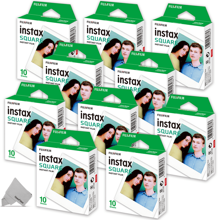 FujiFilm Instax Square Instant Film 10 Pack of 100 Photo Sheets