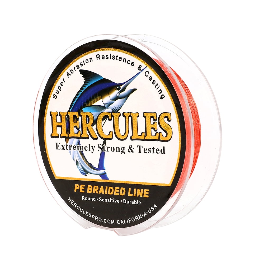 HERCULES Super Strong 100M 109 Yards Braided Fishing Line 6 LB Test for Saltwater Freshwater PE Braid Fish Lines 4 Strands - Red, 6LB (2.7KG), 0.08MM