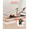 thumbnail image 4 of KFFKFF Foldable Pilates Reformer, Wooden Pilates Workout Machine for Home Gym Studio Use, Pilates Bed with Dual Resistance- Spring & Cord, Up to 400 LBS, 4 of 9
