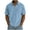 01 Blue, variant on Men's Solid-Color Short-Sleeve Collared Shirt with Button Pocket Lightweight Breathable Casual Summer Business Daily Wear Golf Top