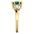 thumbnail image 3 of Three-Stone Engagement Ring for Women - 1.72ct Simulated Emerald in 18K Yellow Gold Promise Ring, 3 of 6