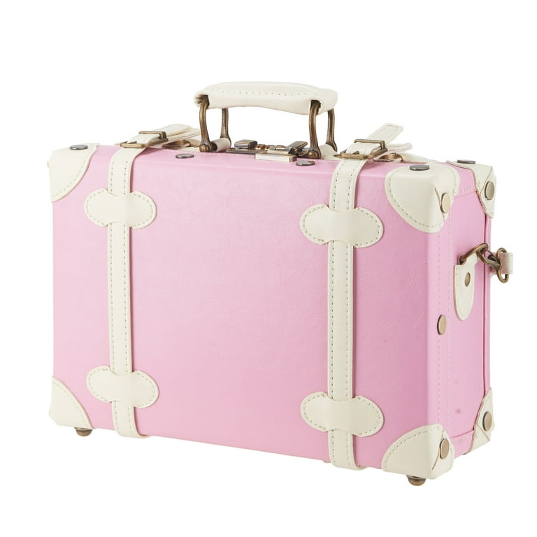 Suitcase on wheels Women hard retro rolling luggage set trolley