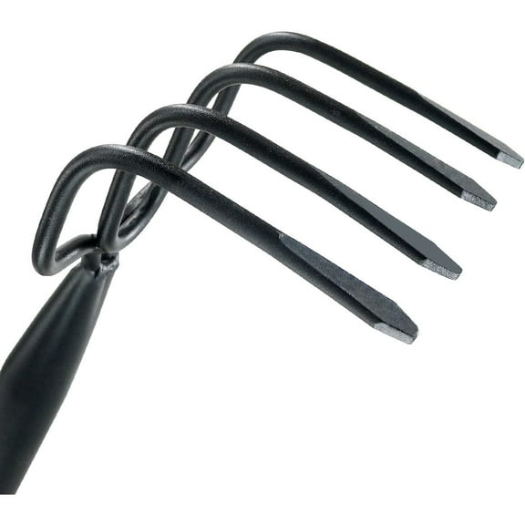 4 Tines Garden Cultivator Rake 59'', Hand Tiller Garden Tool with Sharp Forged Steel Head, Cultivators for Gardening with Long Handle, Garden Tiller for Digging Loosening Weeding