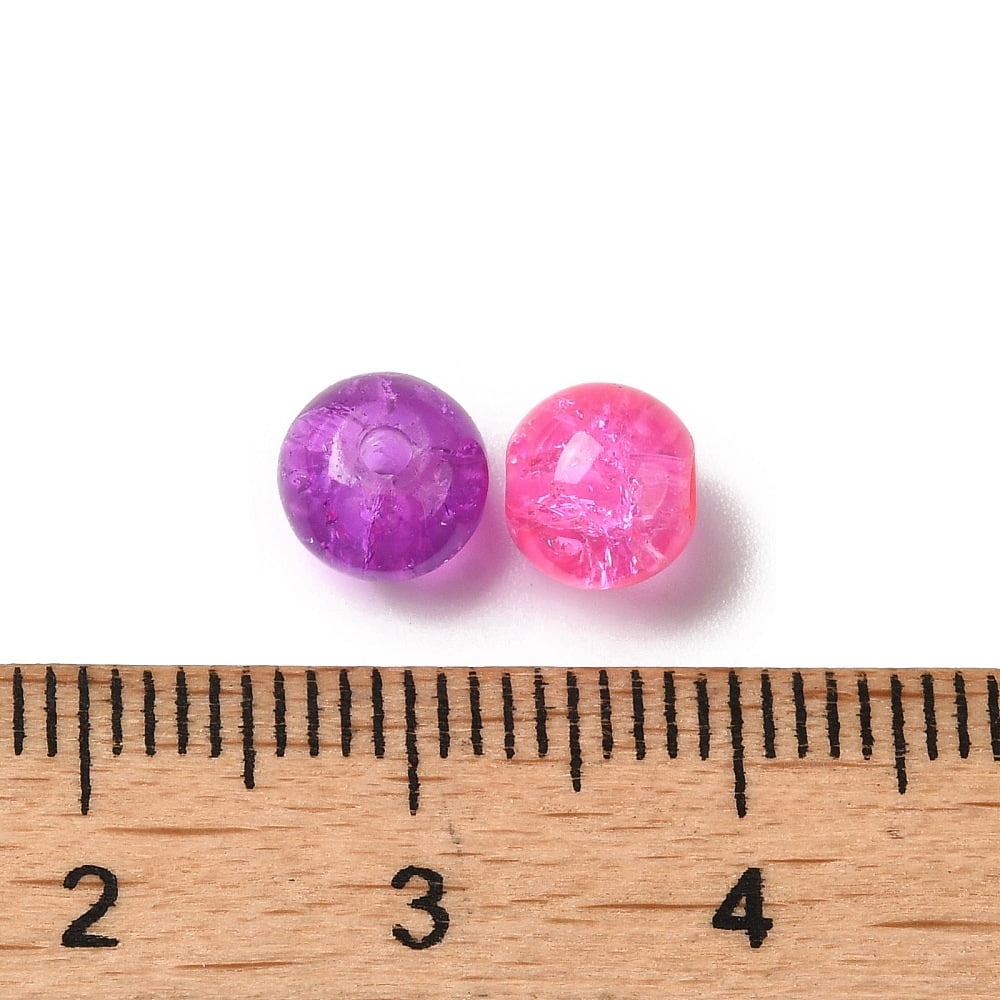 Transparent Glass Beads Round Mixed Color 6~7x6mm Hole: 1mm 1500pcs/500g