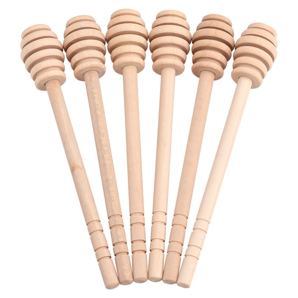 50Pcs/set Wooden Honey Stirrer Dipper Mini Honey Dipper Stick Long Handle Jam Honey Stick for Honey Jar Dispense Wedding Gift[16CM]