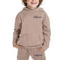 thumbnail image 3 of XEGLSBU Girls Fall Outfits Size 10 Shorts Girls Outfits 2 Pcs Letter Print Hoodie and Joggers Tracksuit Casual Pullover Sweatshirt Pants Playwear Khaki Size 11-12 Years, 3 of 6