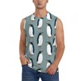 thumbnail image 1 of Bingfone Penguin Pattern Men's Tank Tops Workout Sleeveless Tee Shirts Running Beach Tanks for Men-X-Large, 1 of 7