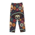 thumbnail image 4 of Xecao Skulls and Flowers Women's Straight Lounge Pajama Pants: The Epitome of Relaxed Sleepwear, 4 of 9