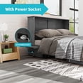 thumbnail image 5 of CECER Murphy Bed Chest, Cabinet Bed with Trifold Foam Mattress, Queen Murphy Cube Cabinet Bed with USB Charging Station and Large Storage Drawers for Bedroom/Office-Grey, 5 of 8