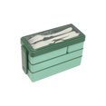 thumbnail image 2 of Plástico Seguro Del Horno de Microondas Del Compartimento de la Caja Del Almuerzo de Bento de Tres Capas, Pequeña Caja Del Almuerzo para los Estudiantes Del Trabajo con el Recipiente de la Comida de A, 2 of 2