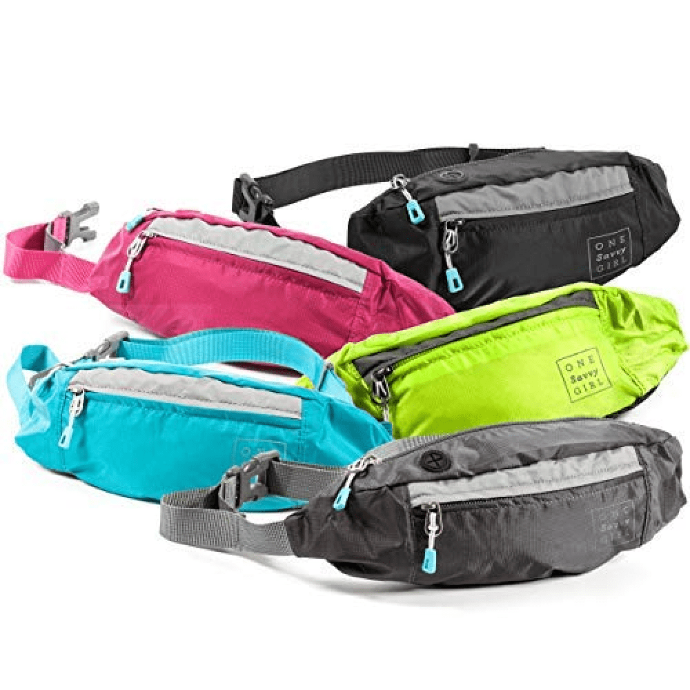 Fanny Packs for Women & More One Savvy Life Lightweight Fannie Hip Bag Great for Hiking Biking Slim Yet Spacious Waist Pack w/ Multiple Compartments and Headphone Cord Access Walking Travel Running 