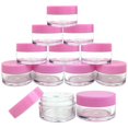 thumbnail image 5 of Beauticom 240 Pieces High Quality 20G/20ML Clear Round Acrylic Cosmetic Product Sample Travel Jars with Flat Top Lids (Pink), 5 of 5