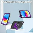 thumbnail image 4 of AVAWO Case for New iPad (A16) 11th Generation 11 Inch 2025 & iPad 10th Generation 10.9" 2022, Heavy Duty Military Grade Shockproof Rugged Protective Cover, Black+Purple, 4 of 7