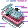 thumbnail image 6 of Design for Google Pixel 8 Pro Phone Case with Screen Protector Ring Holder Kickstand Heavy Duty Rugged Shockproof Military Grade Bumper Protective Cover for Women Men Girls 6.7 inch Rose Gold, 6 of 7