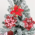 thumbnail image 6 of Poinsettia Flowers for Christmas Tree, 24 Pcs Glitter Christmas Flowers Artificial Poinsettia Flowers with Clips Stems Xmas Tree Ornaments for Christmas Party Wreath Decoration Red, 6 of 8