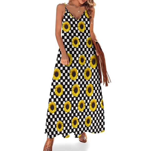 Vestido sin mangas de girasoles Ropa de mujer Vestidos largos Vestido de dama de honor mujer Vestido de noche de mujer