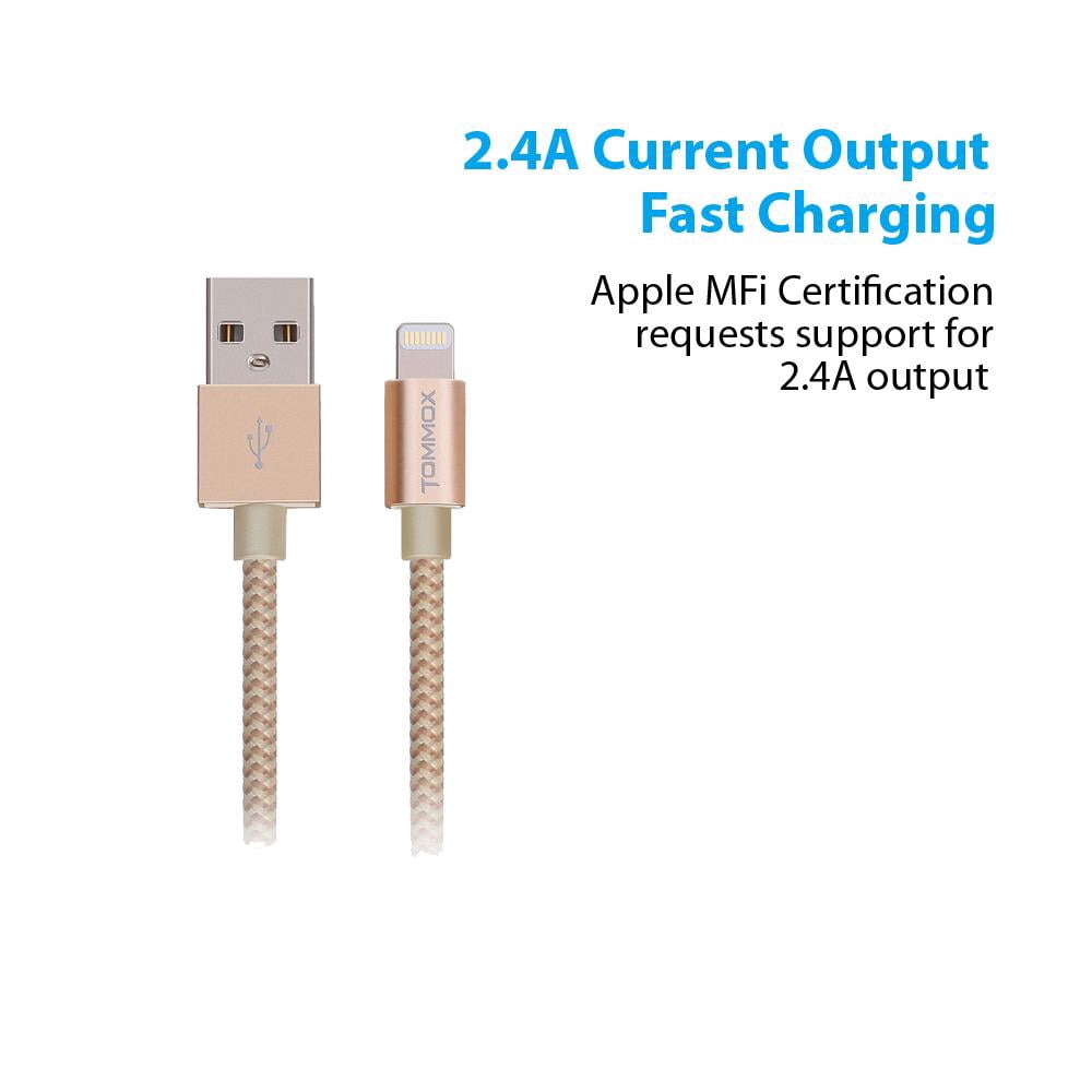 MFi Certified 3.3 Feet (1 m) Heavy-duty Nylon-Braided Data Sync Lightning to USB Charger Charging Cable Cord for iPhones - Black