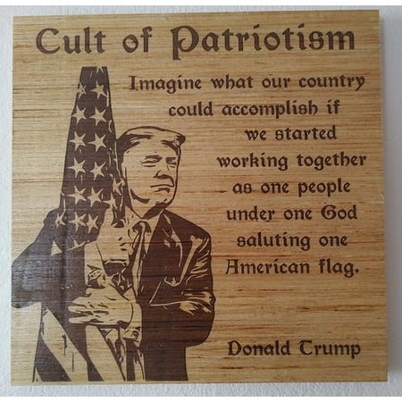 

12 x 12 Art Board - Cult of Patriotism - Donald Trump Quote on Flag