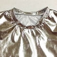 thumbnail image 6 of Posijego Kids Girls Metallic T-Shirts Short Sleeve Crop Tops Party Dance Club Trendy Dressy Blouses Sizes 2-15 Years, 6 of 8