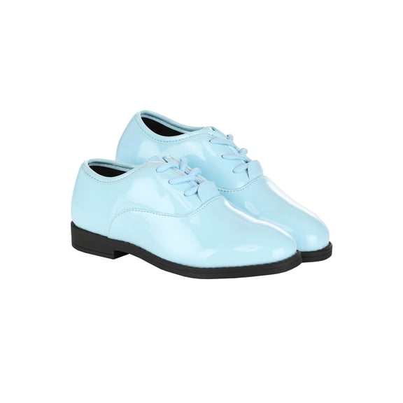 Kid's Powder Blue Shiny Tuxedo Shoe