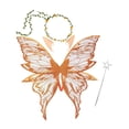 thumbnail image 2 of Conjunto de disfraz de hada para mujer con guirnalda floral para actuación en el escenario, carnaval y cumpleaños. Naranja, 2 of 9
