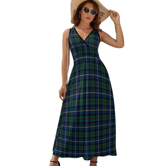 Clan MacLeod of Skye Tartan Graphic Sleeveless Dress Dresses Women Summer Evening Dresses Ladies Bohemia Long Dresses