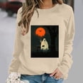 thumbnail image 2 of VKOYWKM Spooky Halloween Sweatshirt for Women Ghost Pumpkin Graphic Oversized Sweatshirt Crew Neck Long Sleeve Casual Fall Sweatshirt Holiday Party Pullover, 2 of 7