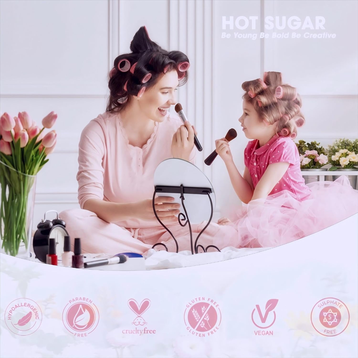 Hot Sugar Girls Makeup Kit Age 4-6 7-8 10-12, Little Girl Makeup Set, Makeup Kit for Teenagers 13-15 Includes Eyeshadow Lip Gloss Blush Highlighter Contour Brush (Blue Mermaid)
