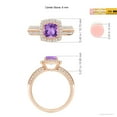 thumbnail image 4 of ANGARA Natural Twisted Rope Cushion Amethyst Halo Ring in 14K Rose Gold for Women (Size-6mm) | February Birthstone, Birthday, Anniversary, Jewelry Gift for Women | Natural Amethyst Ring, 4 of 8