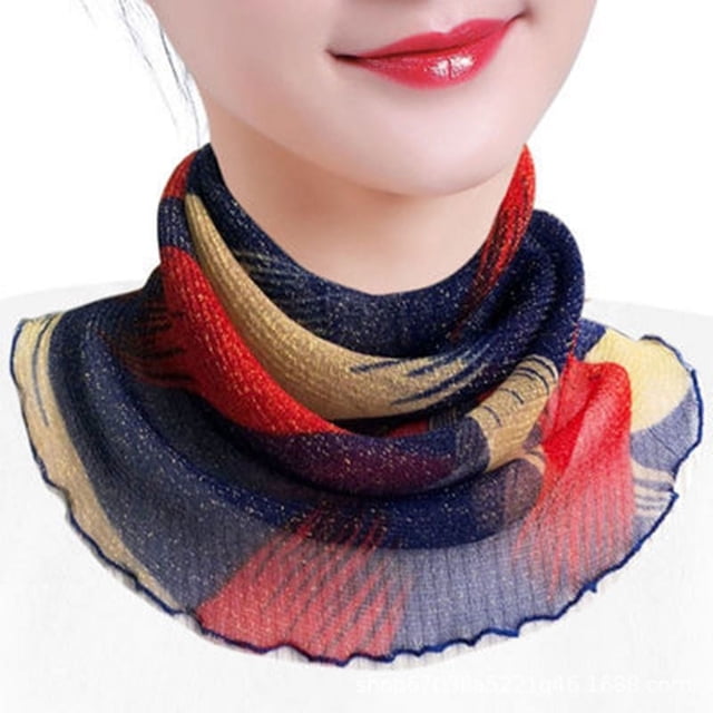 Bufandas transparentes para mujer, pañuelo para el cuello, bufandas para la cabeza, bufandas ligeras con lazo, bufanda infinita para mujeres y niñas