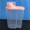 thumbnail image 3 of Sealed Jar with Lid Food Storage Dry Food Dispenser Container PP Kitchen Rice Cereal Bean Preservation Box, 2.5L, Pink, 3 of 8