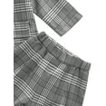 thumbnail image 5 of Qiylii 3Pcs Girls Plaid Clothes Set,Lapel Neck Jacket+Sling Vest+Long Pants, 5 of 5