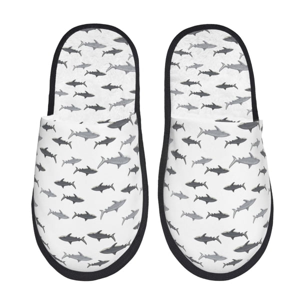 Fotbe Cute Shark Pantuflas Peludas para Mujer con Estampado, Zapatillas de Peluche, Zapatos de Invierno para Casa, Uso Interior y Exterior-Medium
