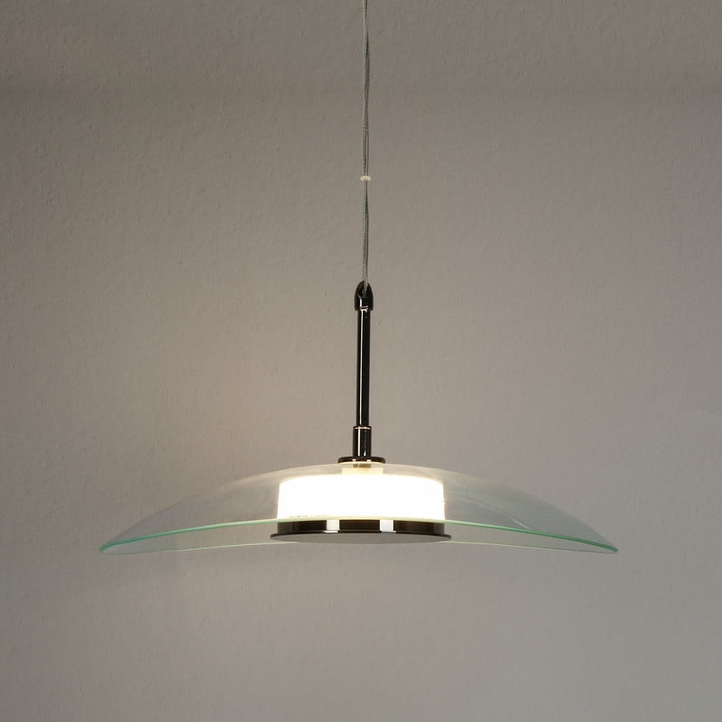 LNC 14.2-in 1-Light Polished Black Nickel Modern/contemporary Clear glass Dome LED Medium Hanging Pendant Light