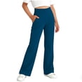 thumbnail image 2 of NAISIBABY Flare Pants for Girls, High Waist with Pockets Stretchy Soft Kids Casual Yoga Dance Bell Bottoms Blue 14T, 2 of 7