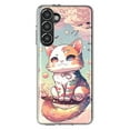 thumbnail image 1 of MUNDAZE Samsung Galaxy S23 Plus Shockproof Clear Hybrid Protective Phone Case Kawaii Manga Pink Cherry Blossom Cute Cat Cover, 1 of 5