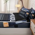 thumbnail image 5 of Manfei Police Car Zipper Twin Comforter Sets with Fitted Sheet and 2 Pillowcases,Boys Friendly Theme Zipper Bedding Set,Gray,Black Reversible,4pcs, 5 of 8
