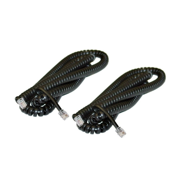 iMBAPrice (2 Pack) Black Telephone Headset Cable 15 Feet Heavy Duty