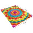 thumbnail image 4 of Colorful Tie Dye Mandala Pattern Blanket,Comfortable Soft Flannel Throw Blanket,All Season,Warm Lightweight Blankets for Sofa Bed Couch Living Room Chair,60"x80", 4 of 4
