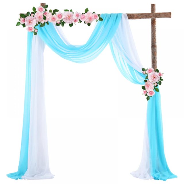 White Wedding Curtains Arch Draping Fabric Ceremony Backdrop Decorations