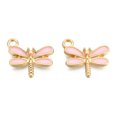 thumbnail image 2 of Light Gold Plated Alloy Charms with Enamel Dragonfly Pearl Pink 14.5x15.5x3mm Hole: 1.8mm, 2 of 2